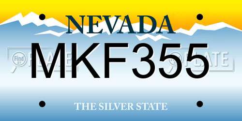 MKF355 Nevada License Plate