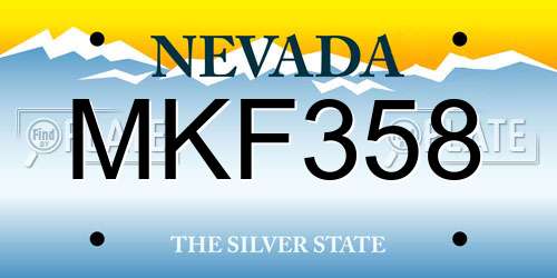 MKF358 Nevada License Plate