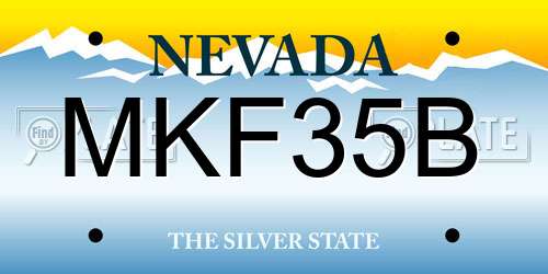 MKF35B Nevada License Plate