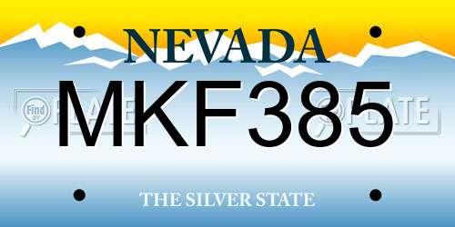 MKF385 Nevada License Plate