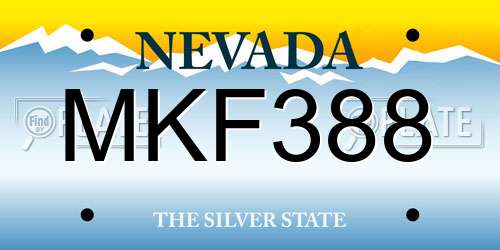 MKF388 Nevada License Plate