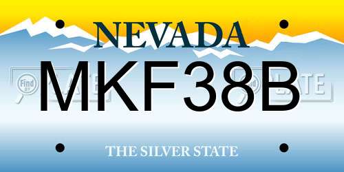 MKF38B Nevada License Plate