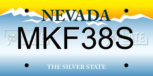 MKF38S Nevada License Plate