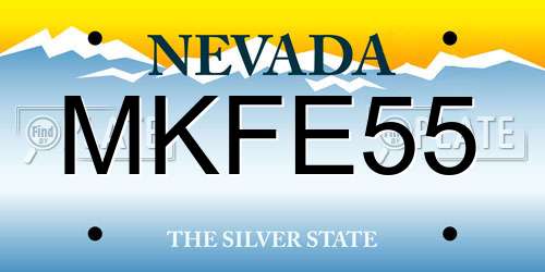 MKFE55 Nevada License Plate