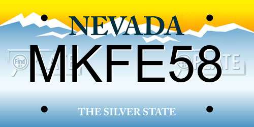 MKFE58 Nevada License Plate