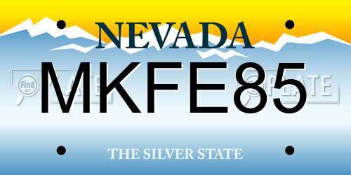 MKFE85 Nevada License Plate