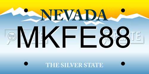 MKFE88 Nevada License Plate