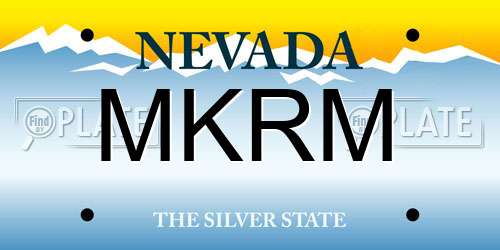MKRM Nevada License Plate