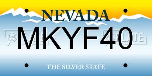 MKYF40 Nevada License Plate