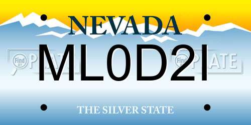 ML0D2I Nevada License Plate