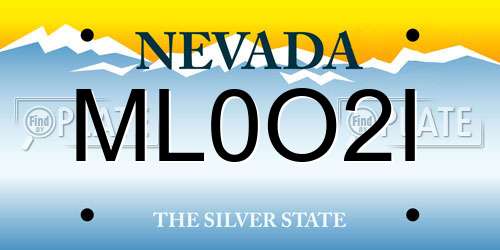 ML0O2I Nevada License Plate