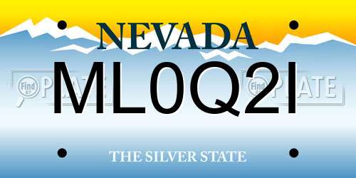 ML0Q2I Nevada License Plate