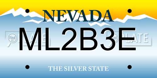 ML2B3E Nevada License Plate
