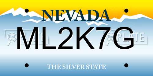 ML2K7G Nevada License Plate