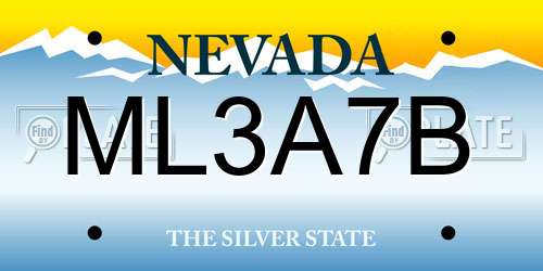 ML3A7B Nevada License Plate