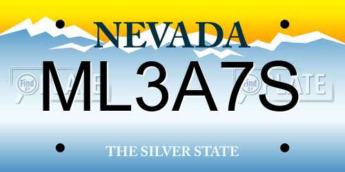 ML3A7S Nevada License Plate