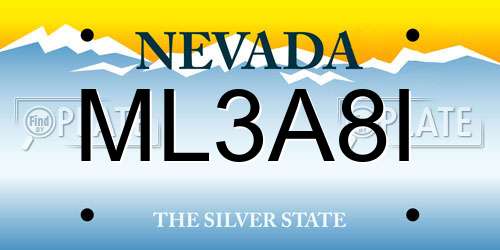 ML3A8I Nevada License Plate