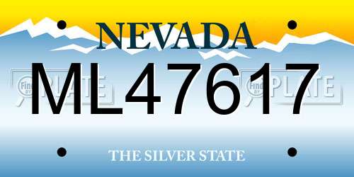 ML47617 Nevada License Plate