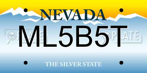 ML5B5T Nevada License Plate