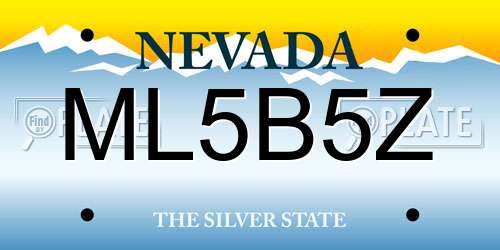 ML5B5Z Nevada License Plate