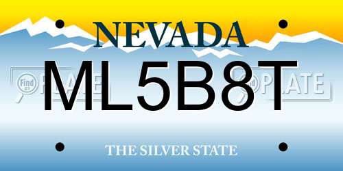 ML5B8T Nevada License Plate