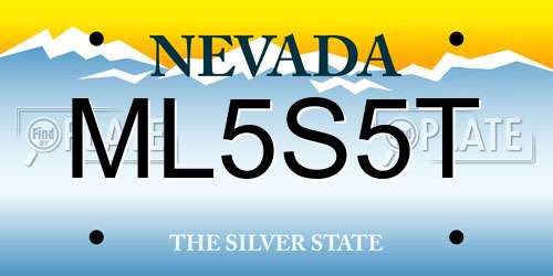 ML5S5T Nevada License Plate