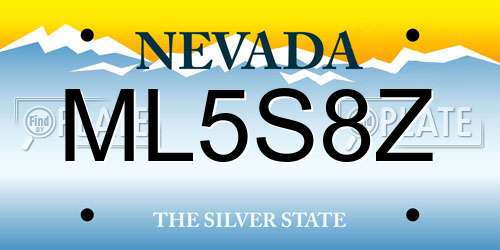 ML5S8Z Nevada License Plate