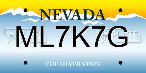 ML7K7G Nevada License Plate