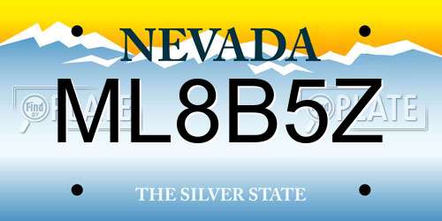 ML8B5Z Nevada License Plate
