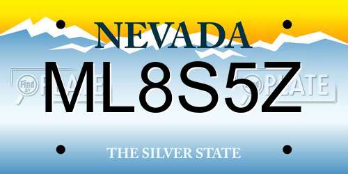 ML8S5Z Nevada License Plate
