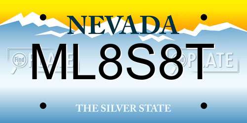 ML8S8T Nevada License Plate