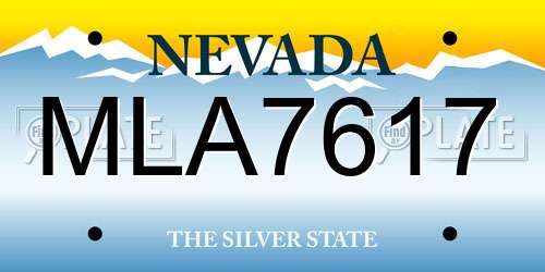 MLA7617 Nevada License Plate
