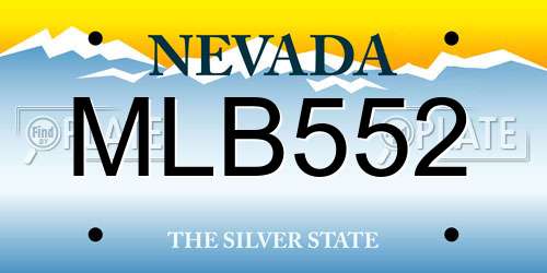 MLB552 Nevada License Plate