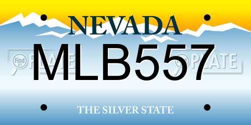 MLB557 Nevada License Plate