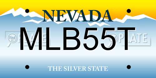 MLB55T Nevada License Plate