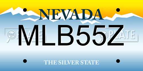MLB55Z Nevada License Plate
