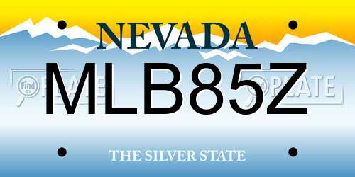 MLB85Z Nevada License Plate
