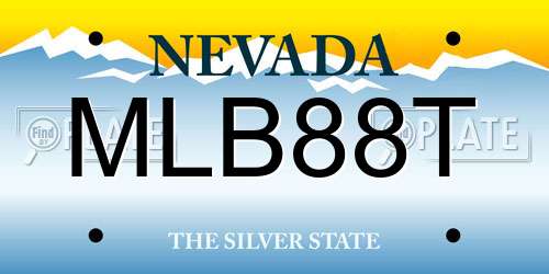 MLB88T Nevada License Plate