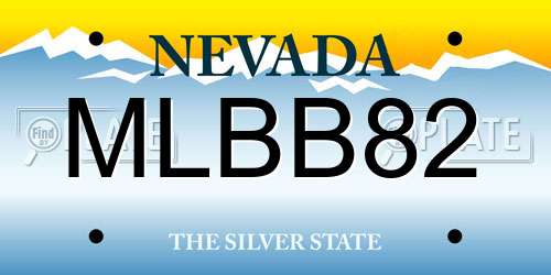 MLBB82 Nevada License Plate