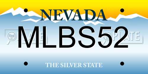 MLBS52 Nevada License Plate