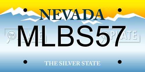 MLBS57 Nevada License Plate