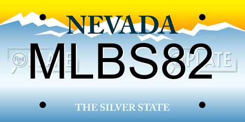 MLBS82 Nevada License Plate