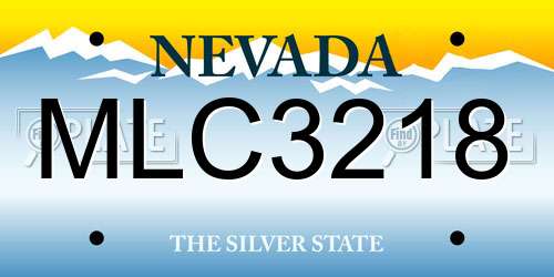 MLC3218 Nevada License Plate