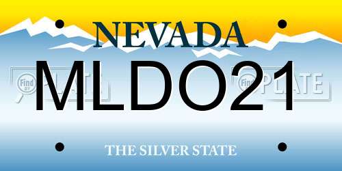 MLDO21 Nevada License Plate