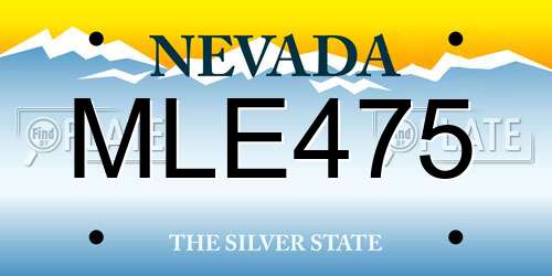 MLE475 Nevada License Plate