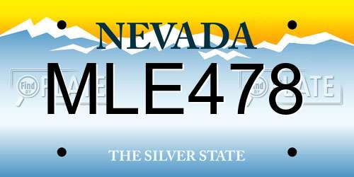 MLE478 Nevada License Plate