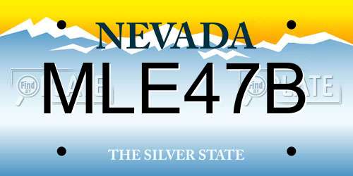 MLE47B Nevada License Plate