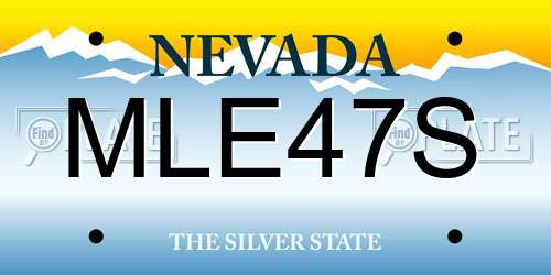 MLE47S Nevada License Plate