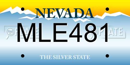 MLE481 Nevada License Plate