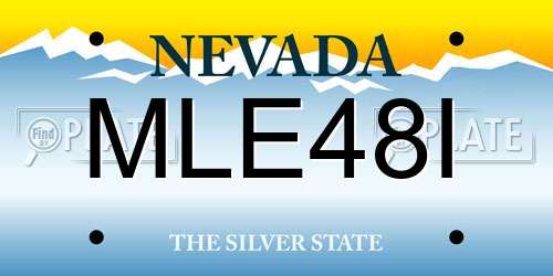 MLE48I Nevada License Plate